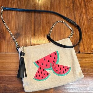 Watermelon canvas crossbody purse
